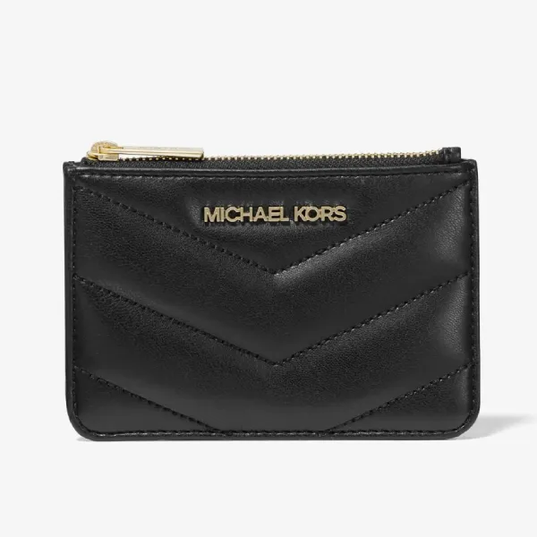 Ví Nữ Michael Kors MK Small Quilted Jet Set Travel Coin Purse 35R4GTVP1V Màu Đen