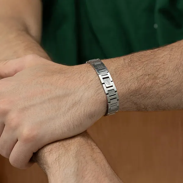 Vòng Đeo Tay Nam Lacoste Metropole Bracelet JL025B - SILVER Màu Bạc