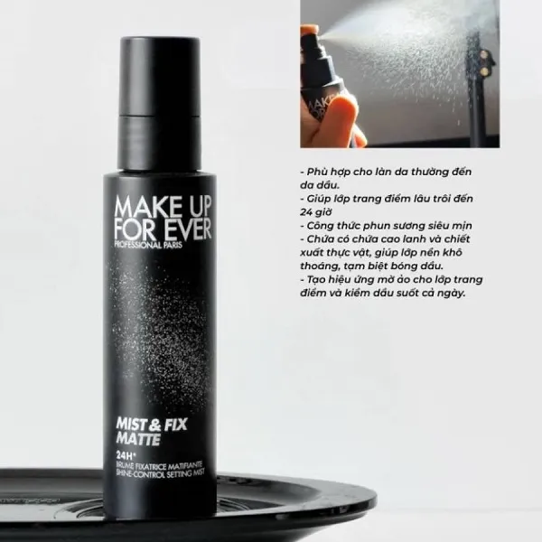 Xịt Trang Điểm Khoá Nền Make Up For Ever Mist & Fix Matte 24H Shine Control Setting Mist 100ml