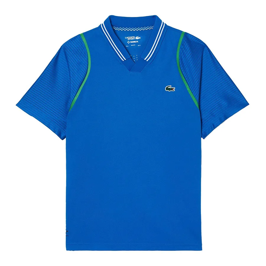 Lacoste Classic Fit Monogram Print Contrast Collar Polo Shirt - DH0073-7M4