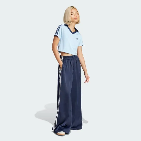 Áo Polo Nữ Dáng Lửng Cổ Chữ V Jacquard Bóng Đá Adicolor JD5864-XS