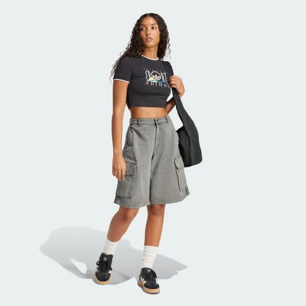 Quần Short Nữ Vải Twill Túi Hộp Washed JD0139-28