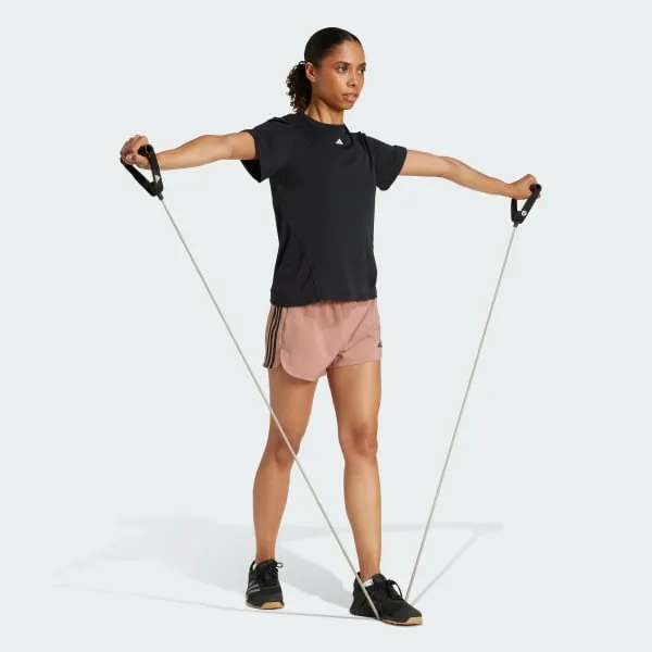 Quần Short Nữ Dệt Cạp Cao 3 Sọc Tập Luyện Pacer JD2288-XS