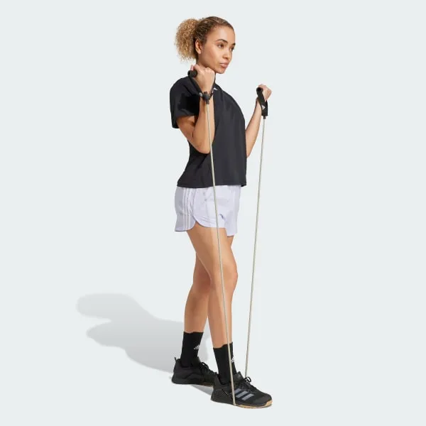 Quần Short Nữ Dệt Cạp Cao 3 Sọc Tập Luyện Pacer JD2298-XS