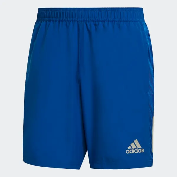 Bộ đồ thể thao nam Adidas Own The Run - Áo phông và quần short chạy bộ Royal Blue - Vải tái chế, công nghệ AEROREADY, thoáng khí, phản quang.