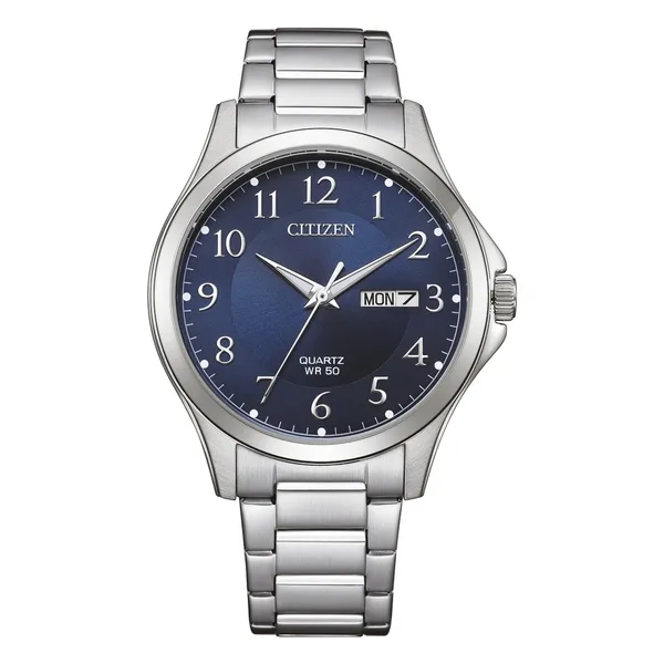 Đồng Hồ Nam Citizen Quartz Blue Dial BF2021 82L Màu Bạc Xanh Dương