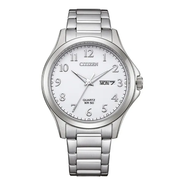 Đồng Hồ Nam Citizen Quartz White Dial BF2021 82A Màu Bạc