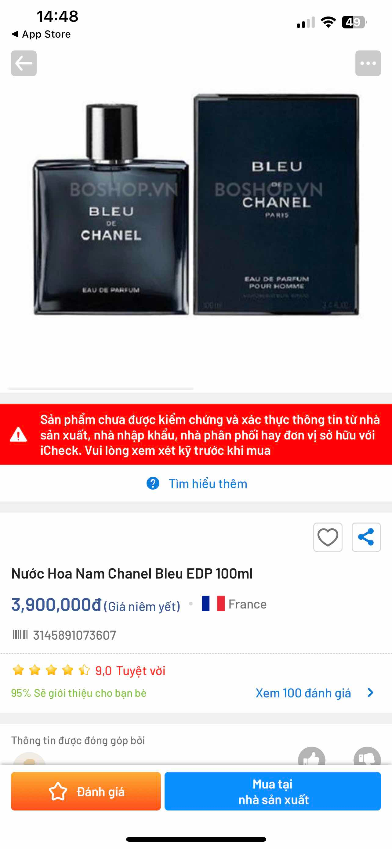 Bleu de Chanel Fragrances for Men for sale  eBay