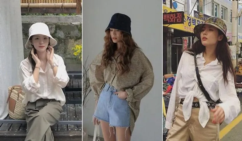 Nón bucket nữ phối cùng áo hoodie