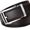 Thắt lưng Men's Holeless Leather Ratchet Click Belt - Trim to Perfect Fit Brown-1
