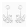 Khuyên Tai Swarovski Swan Lake Pierced Earring Jackets White Rhodium Plated 5379944 Hình Thiên Nga-5