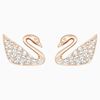 Khuyên Tai Swarovski Swan Pierced Earrings, White, Rose-Gold Tone Plated 5450929-3