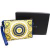 Túi Versace Medusa Wristlet Cluch Folder Blue Yellow Leather Zip Case Bag Màu Vàng Xanh-4