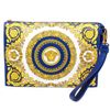 Túi Versace Medusa Wristlet Cluch Folder Blue Yellow Leather Zip Case Bag Màu Vàng Xanh-6