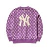 Áo Nỉ Sweater MLB Monogram Overfit Sweatshirt New York Yankees 3AMTM0614-50LDD Màu Tím Size XS-1