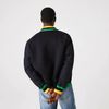 Áo Khoác Lacoste Men’s Quilted Sleeve Bimaterial Teddy Jacket Màu Đen Size 48-2