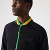 Áo Khoác Lacoste Men’s Quilted Sleeve Bimaterial Teddy Jacket Màu Đen Size 48-5