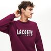 Áo Len Lacoste Men's 3D Effect Lettering Cotton Blend Sweater Màu Tím Size L-1