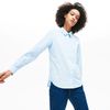 Áo Sơ Mi Lacoste Women's Regular Fit Oxford Cotton Shirt Màu Xanh Blue Size 38-1