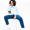 Áo Sơ Mi Lacoste Women's Regular Fit Oxford Cotton Shirt Màu Xanh Blue Size 38-3
