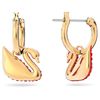 Khuyên Tai Swarovski Iconic Swan Earringsswan, Red, Gold-Tone Plated-3