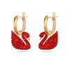 Khuyên Tai Swarovski Iconic Swan Earringsswan, Red, Gold-Tone Plated-4