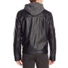 Áo Khoác Da Nam Calvin Klein Faux-Leather Moto Jacket With Hoodie Màu Đen-3