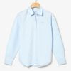 Áo Sơ Mi Lacoste Women's Regular Fit Oxford Cotton Shirt Màu Xanh Blue Size 38-6