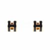 Khuyên Tai Hermès Mini Pop H GHW Màu Đen Vàng-2