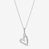 Dây Chuyền Pandora Sparkling Freehand Heart Pendant Necklace Màu Bạc-4