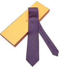 Cà Vạt Hermès Violet/Orange Màu Tím