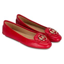 Giày Bệt Michael Kors MK Lillie Bright Red Tag Gold Màu Đỏ