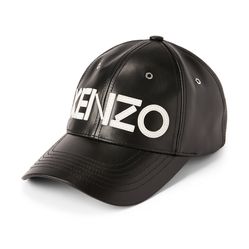 Mũ Kenzo Leather Cap With Logo Màu Đen