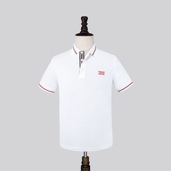 Áo Polo Burberry Logo Applique Cotton Pique Polo Shirt Màu Trắng Size M