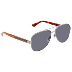 Kính Mát Gucci Grey Aviator Men's Sunglasses GG0528S 010 63 Màu Xám