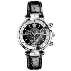 Đồng Hồ Versace VAJ010016 Revive Chronograph Black Leather Watch Màu Đen