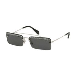 Kính Mát Miu Miu 58 KJLLaL Sunglasses Silver Grey Glitter Sole