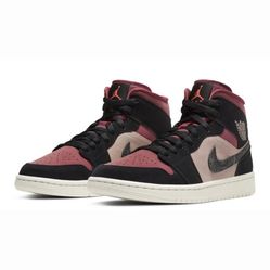 Giày Nike Wmns Air Jordan 1 Mid Burgundy Dusty Pink BQ6472-202 Size 39
