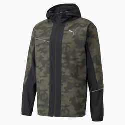 Áo Khoác Puma Graphic Hooded Men’s Running Jacket Màu Đen Xám
