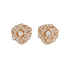 Khuyên Tai Piaget Rose Diamond Earrings G38U0050 Vàng Hồng