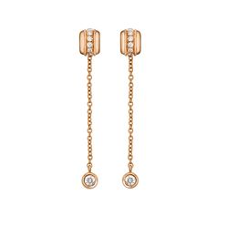 Khuyên Tai Piaget Rose Dimond Earrings G38PY800 Vàng Hồng