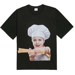 Áo Phông Acmé De La Vie ADLV Hàn Quốc Baby Face Short Sleeve T-Shirt Black Pasta Màu Đen