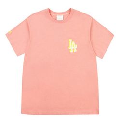 Áo Phông MLB Play Back Pixel Logo Overfit Short Sleeve T-shirt LA Dodgers Màu Hồng Cam Size S