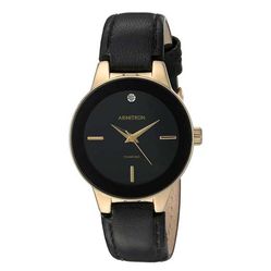 Đồng Hồ Nữ Armitron Women's 75/5410 Diamond-Accented Leather Strap Watch