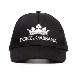 Mũ Dolce & Gabbana Black And White Logo Print Cotton Baseball Cap Màu Đen Size 59