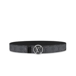 Thắt Lưng Louis Vuitton LV Circle 40mm Reversible Belt Màu Đen Xám