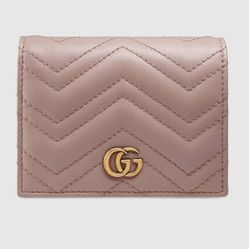 Ví Gucci Marmont Card Case Wallet Màu Hồng Nude