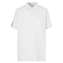 Áo Polo Burberry London England Logo Tape Cotton Pique Polo Shirt Màu Trắng