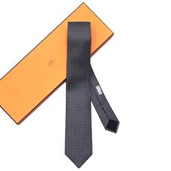 Cà Vạt Hermès Noir/Anthracite/Gris SP019297 Màu Đen