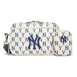 Túi MLB Monogram Mini Crossbody Bag New York Yankees 3ACRS012N-50CRS Màu Be